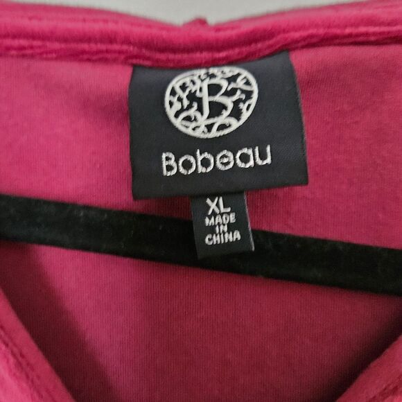 Bobeau Sweatshirt Hoodie Velvet Burgundy Red V-Neck Comfy Casual Neutral - Picture 4 of 8